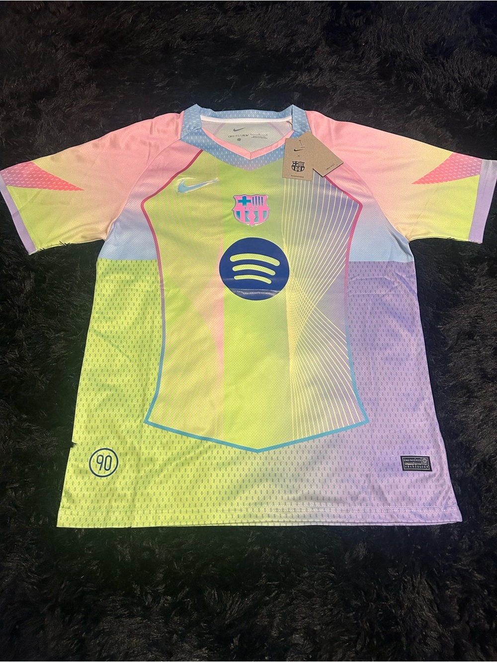Nike FC Barcelona Neon Gradient Soccer Jersey - Yellow, Pink, Lavender